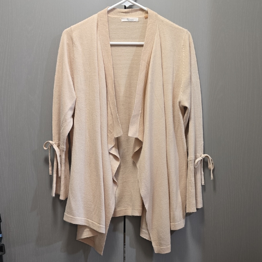 Cream Open-Front Cardigan